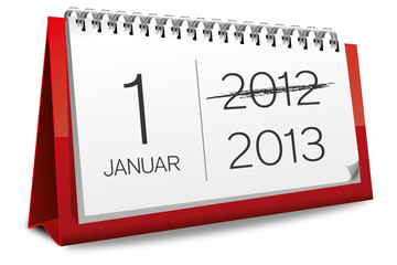 Kalender rot 1 Januar 2012 2013