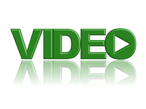 "VIDEO" Web Icon (play watch video button media player 3d image)