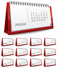 Kalender rot Monat zahlen Ziffern set