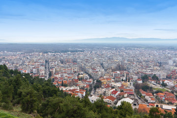 Panoramic view of Serres city at north Greece