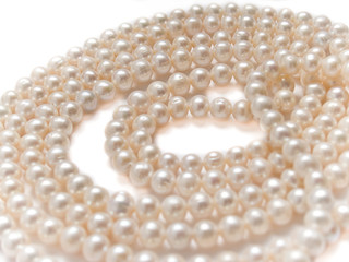 pearls necklace jewelry, isolated over white background