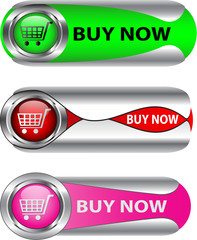 Metallic Buy Now button set