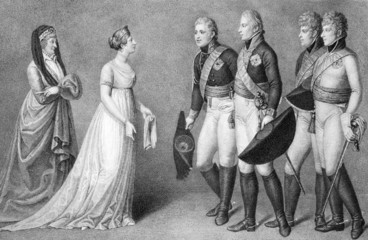 Fototapeta na wymiar Frederick William i Luiza Pruska Romans sceny