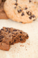 Bite taken chocolate cookie