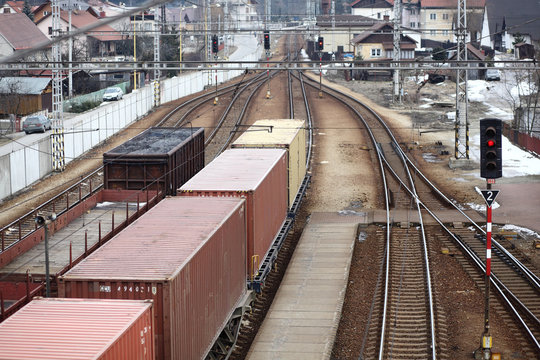 Train, trains at the depot