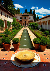 Garden of Alhambra in Granada, Spain. - obrazy, fototapety, plakaty