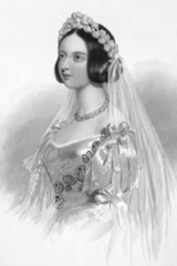 Queen Victoria in her Wedding Dress