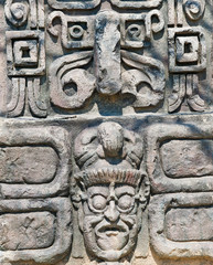 ancient aztec stone relief background
