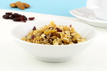 healthy muesli breakfast