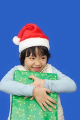 Happy kid with Christmas gift