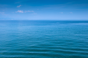 Turquoise - blue sea background with copyspace. Adriatic sea.