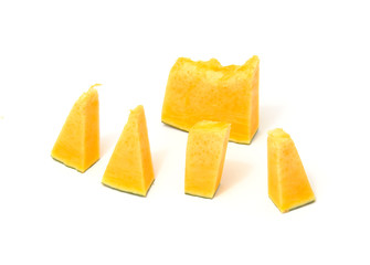 Pieces of Pumpkin Isolated on White Background