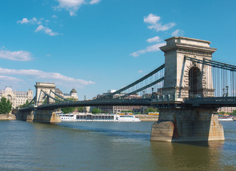 Obraz premium Chain bridge, Budapest, Hungary