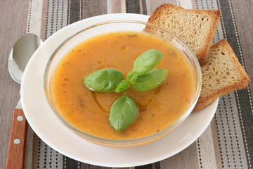 Vegetable soup with basil