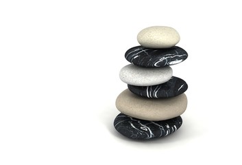 3d gray stone pyramid on white backgroud