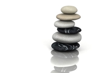 3d gray stone pyramid on white backgroud