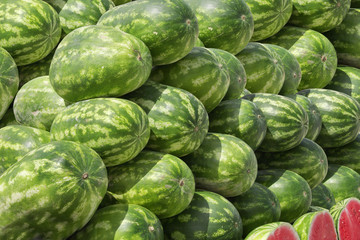 Fototapeta na wymiar Stacked watermelon