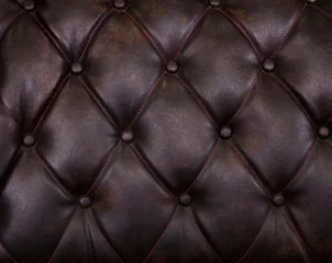 Photo sur Aluminium Cuir motif de sellerie en cuir véritable marron