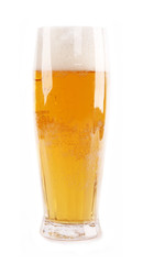 Glass of beer, isolated on white background