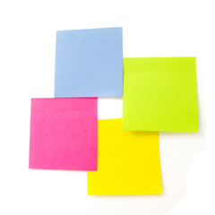 multicolored blank post it notes isoalated over white