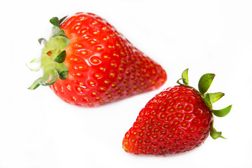 Fresh strawberries on a white background