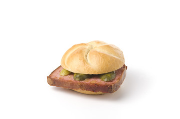 Leberkäs Semmel Käse Gurkerl