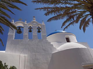 Sikinos Church and Bell Tower, Cyclades, Greece