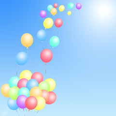 空高く舞う風船