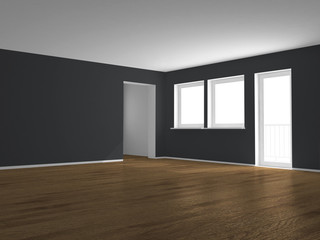 Interno vuoto con parquet