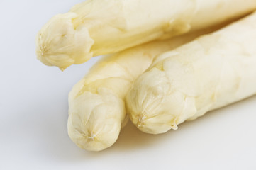 Beautiful white jumbo asparagus close up shoot