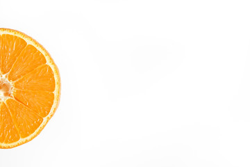 A half of orange isolated on a white background