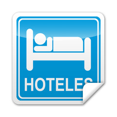 Pegatina cuadrada HOTELES con reborde