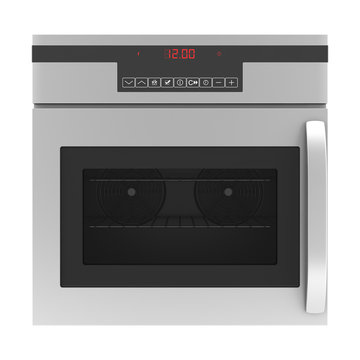 modern built-in oven isolated on white background