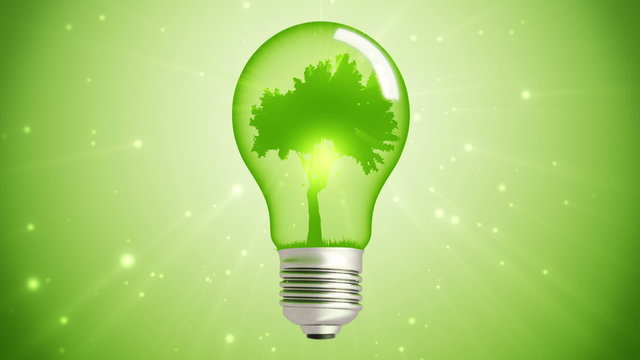 green energy bulb tree loop