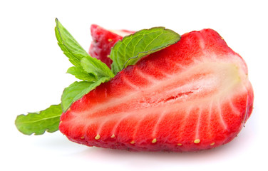 Juicy strawberry with mint