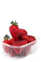 Fragole nel suo contenitore di plastica