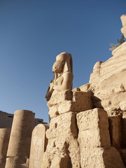 Statue of Ramesses 11 in Temple Complex Karnak Egypt