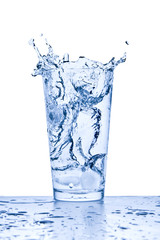 water splash in glass