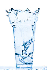 water splash in glass
