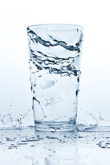 water splash in glass