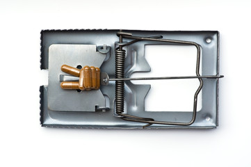 Trap,Conceptual view of excessive use of pharmaceutical products