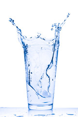 water splash in glass