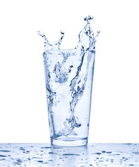 water splash in glass