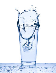 water splash in glass