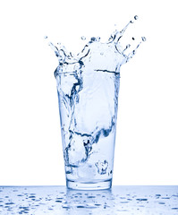 water splash in glass