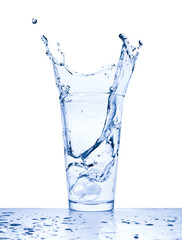 water splash in glass