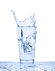 water splash in glass