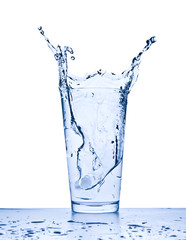 water splash in glass