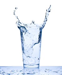water splash in glass