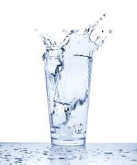water splash in glass